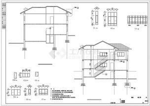 某地带车库二层砖混农村房屋建筑设计图